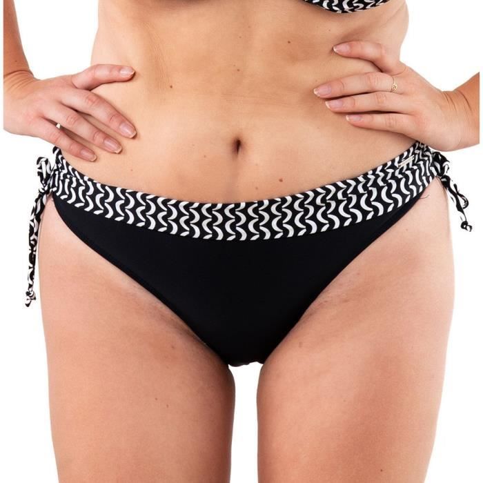Bas De Bikini Motifs Noir Blanc Femme Sun Project Haute Black