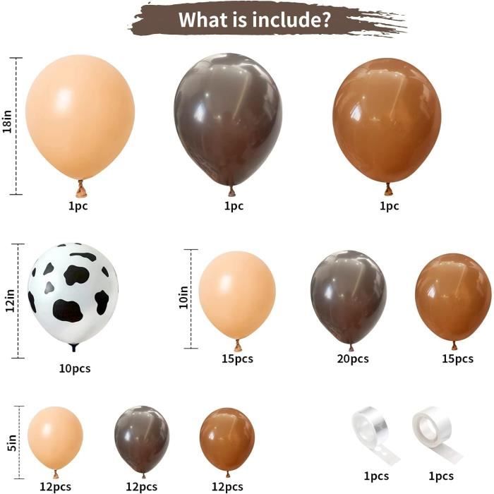 Kit De Arches De Ballons Imprim Vache Marron Nude Abricot