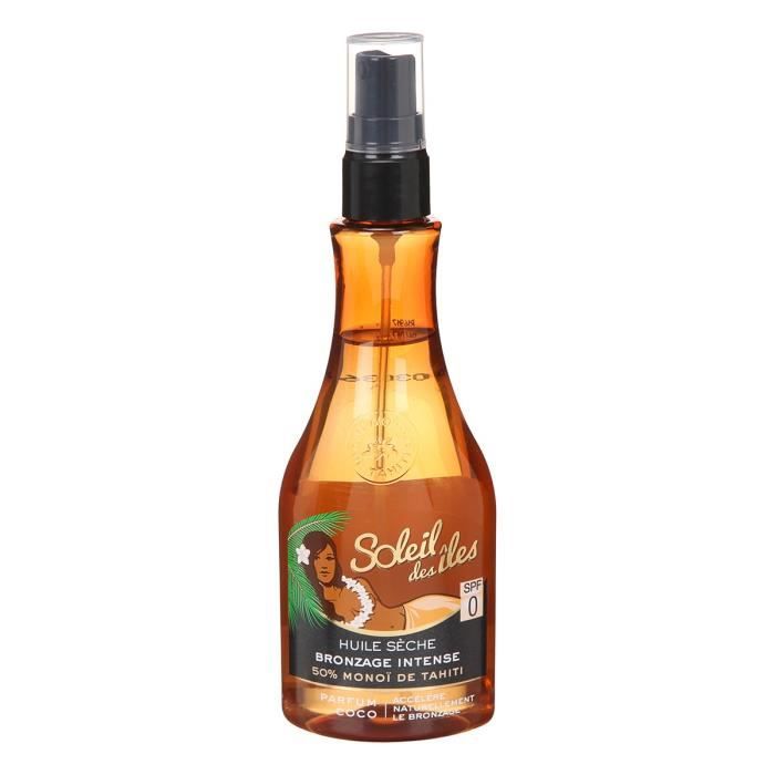 SOLEIL DES ILES Huile sèche au réa en spray Bronzage intense - SPF 0 - Noix de coco - 150 ml