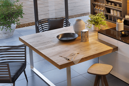 cuisine 115 x 50 x 103 cm Ausla Table de bar moderne avec pieds hauts 4 compartiments latéraux table de petit-déjeuner pour la décoration de meubles dintérieur de bar 