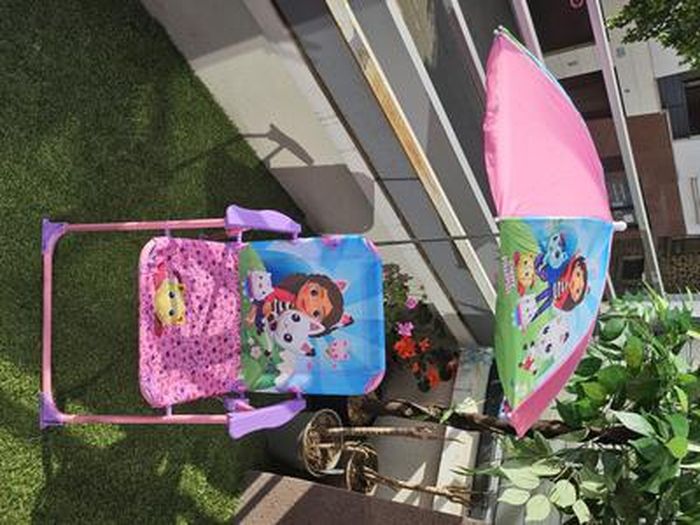 Fun House Licorne Chaise Pliante Camping Avec Parasol 65cm - Pour Enfant à Prix