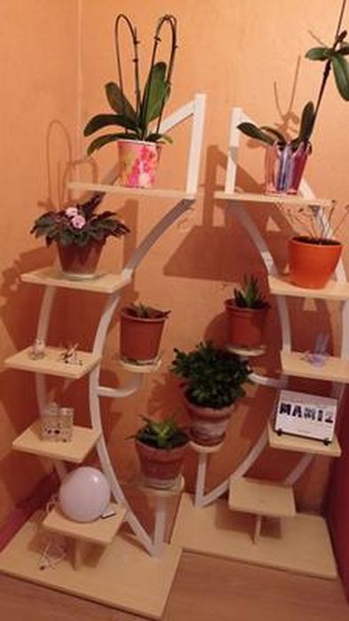 Support à Plantes 7 Étages En Métal - Forme Demi-Lune - Pour Balcon Ou Intérieur - 155cm