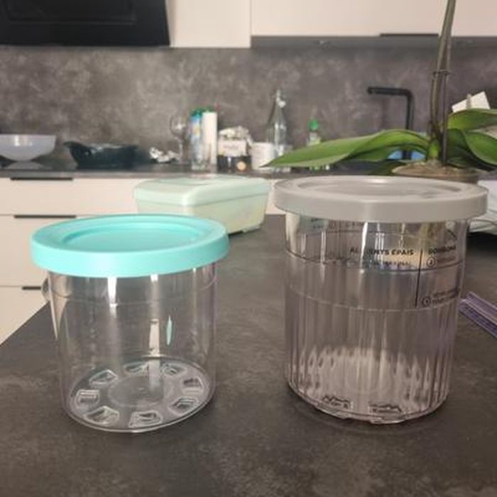 Lot 4 Pots Ninja Creami 450 Ml – Récipients Compatibles NC300EU/NC301EU/NC299AMZ, Avec Couvercle & Cuillère