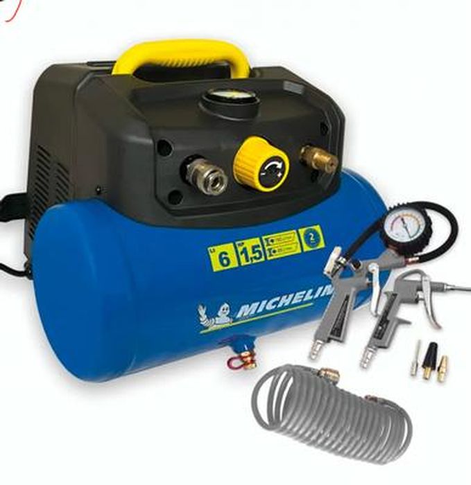 Compresseur D'Air Portatif Mbl6 - Cuve 6 Litres - Sans Huile - Moteur 1