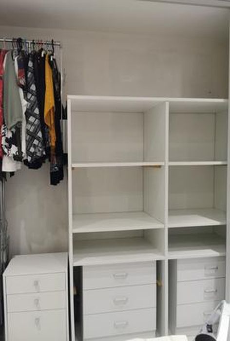 LEADZM Commode à 4 Tiroirs, Meuble Rangement, Commode Chambre