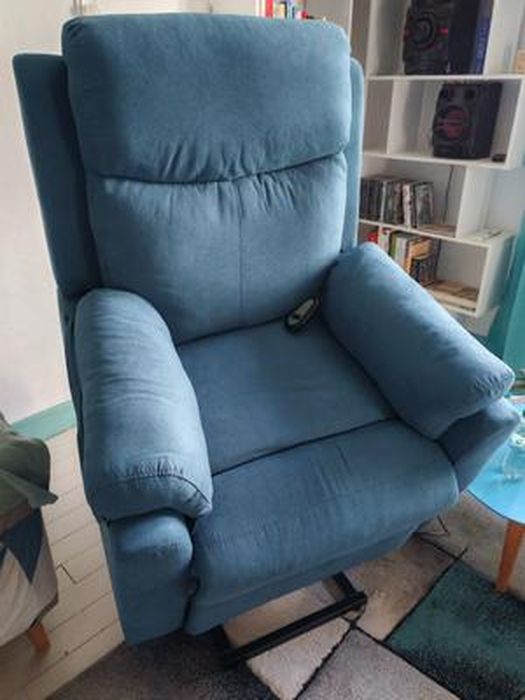 HOMCOM Fauteuil Relax Pivotant 360° Inclinable Avec Repose-pieds Revêtement Synthétique Métal