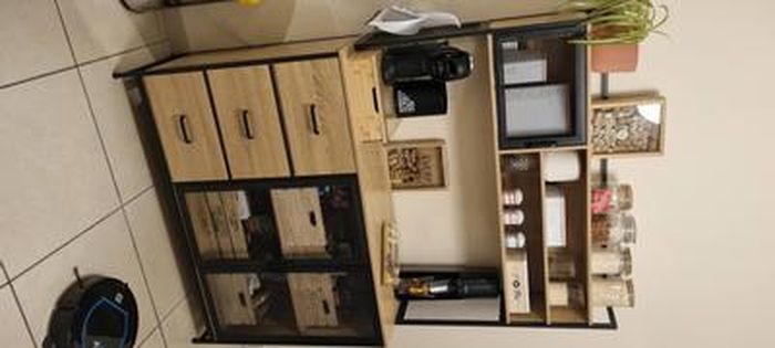 Buffet multifonctionnel avec une table à manger extensible - 3 portes et 1 tiroir - 140 x 40