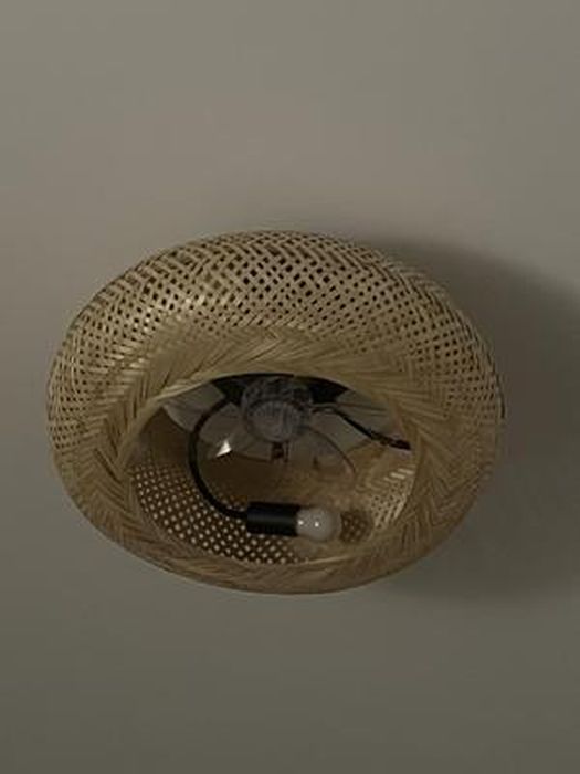 Lumiere Plafond Ventilateur De Plafond Avec éclairage Vintage En Rotin Et Bambou - Télécommande, 6 Vitesses, Réversible, Style Bohème Pour Salon Ou Véranda Lumiere Plafond Ventilateur De Plafond Avec éclairage Vintage En Rotin Et Bambou - Télécommande, 6 Vitesses, Réversible, Style Bohème Pour Salon Ou Véranda