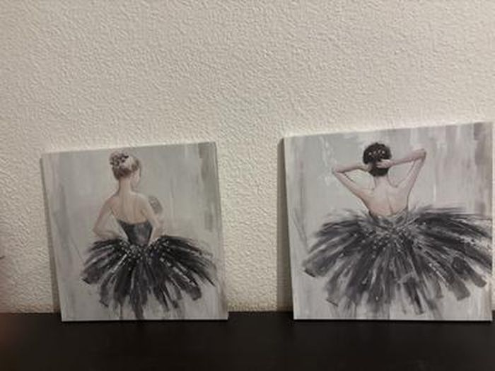 Grand Tableau Bas-relief Art Déco – Danseuse En Plâtre Renforcé (69x48,5cm) Fait Main