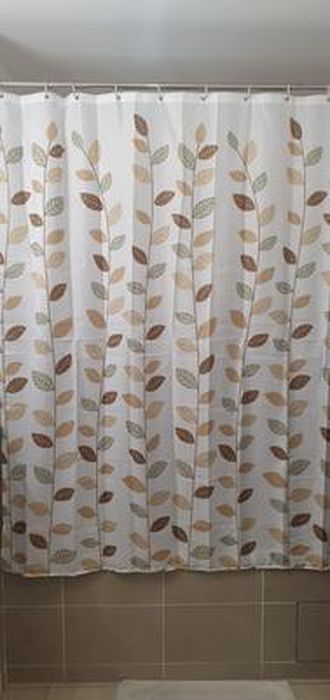 Rideau De Douche Imperméable Motif Biscuits De Noël – Marron Chaud Festif, 183x183 Cm Avec Crochets