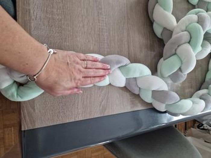 Tour De Lit Tressé Noué Serpent 300 Cm - Coussin Doux Décoration Chambre Bébé
