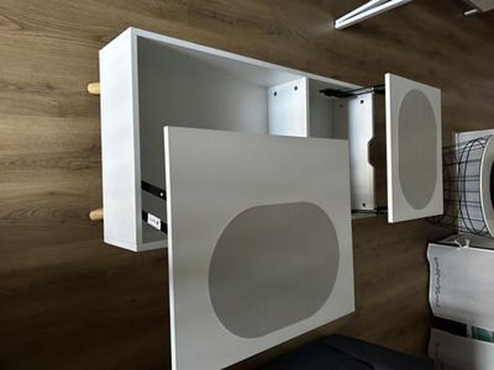 Table Basse Extensible VOWNER Avec 2 Tiroirs Et 6 Roulettes - Blanc, Pour Salon, Bureau Ou Balcon