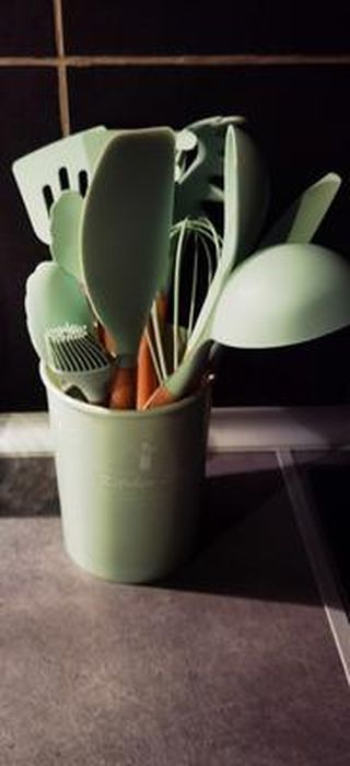 Ustensiles Cuisine Set Ustensiles De Cuisine 11 Pièces Kavolet - Silicone Anti-Adhésif Avec Manche En Bois - Pour Cuisson Saine Set Cuisine 11 Pièces