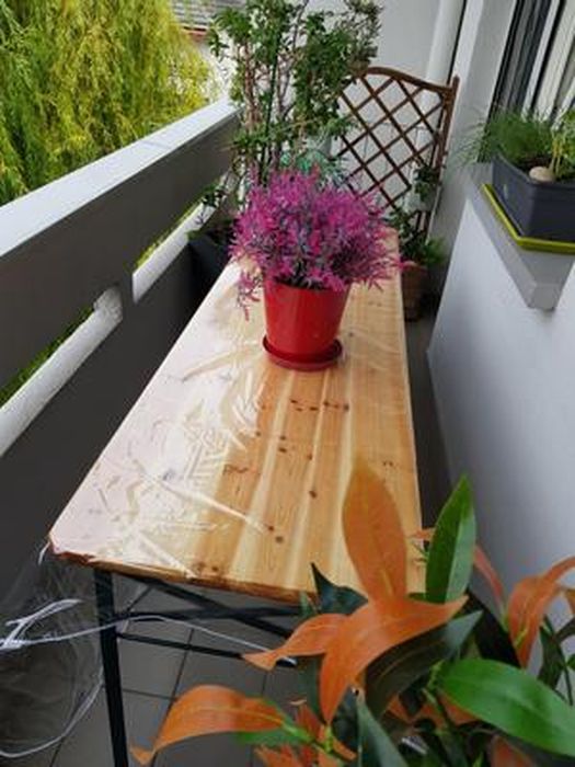 Table de jardin haute QUATTRO, Pliable et Stable, Laquage du bois avec un  vernis transparent, 241 x 241 x 103 cm acheter en ligne à bas prix