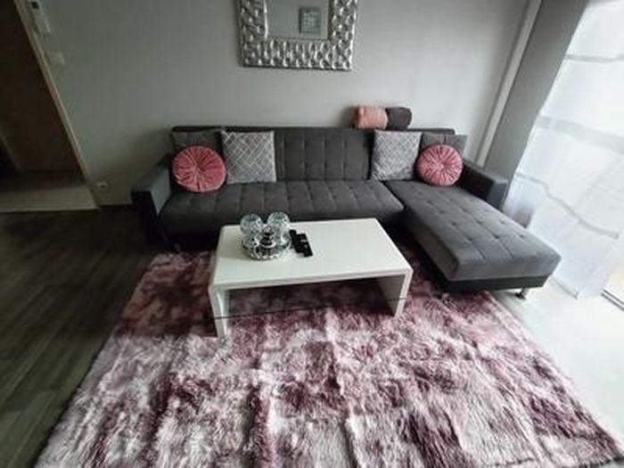 Tapis à Poils Longs Tapis Salon Shaggy 260 X 260 Cm Antidérapant, Pelucheux, Shaggy, Lavable Pile Douce Tapis De Décoration Moelleux Tapis Rectangulaire Pour Salon, Chambre à Coucher, Rose Violet