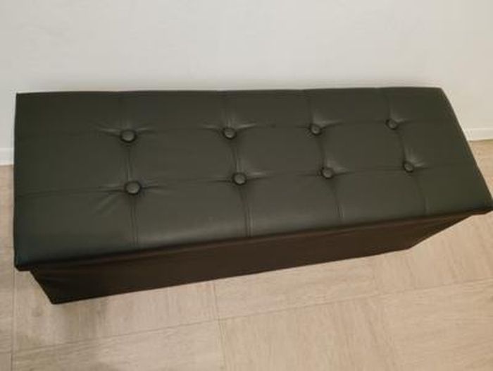 BOLLI Pouf Cube Avec Rangement 38x38x38cm - Repose-Pieds Canapé Coffre 40L, Blanc