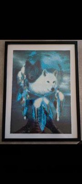 Kit Peinture Diamant 5D Loup Indien – 30x80 Cm – Strass Rond & Toile Adhésive – Déco Maison DIY - 12
