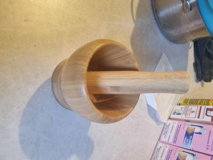 Bol de broyage en bois, mortier et pilons en bois de jujube Manuel Ail Gingembre Broyeur d'épices Mortier et pilon Set Mélangeur d'épices Broyeur Broyeur Bol de cuisine Smashing Tools