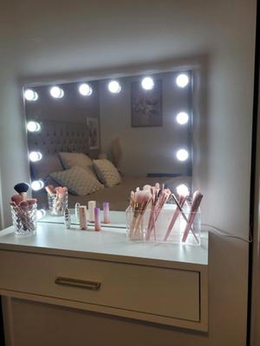 Flamingueo Miroir Maquillage Lumineux Miroir LED 3 Modes Réglable Miroir  Portable USB Contrôle Tactile