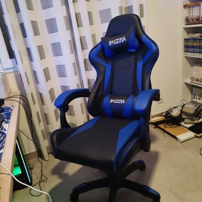 Bigzzia Chaise Gaming LED RGB Ergonomique Avec Repose-Pieds - Fauteuil Gaming 150kg