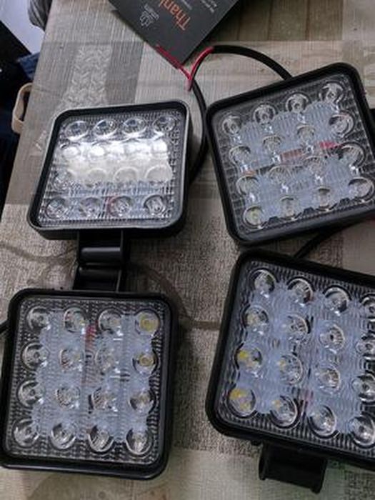 EINFEBEN 10X 48W Projecteur Phare de Travail 12V 24V LED Carré LED Moto