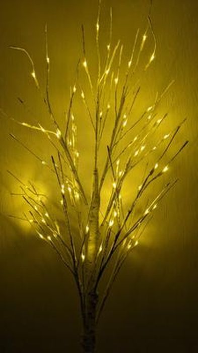 Arbre Lumineux LED Arbre de Noël lumières avec télécommande 150 cm 304  pièces Blanc Chaud LED 8 Modes d'éclairage Alimenté par USB Aspect Bouleau  décoration intérieure et extérieure pour fête Mariage 