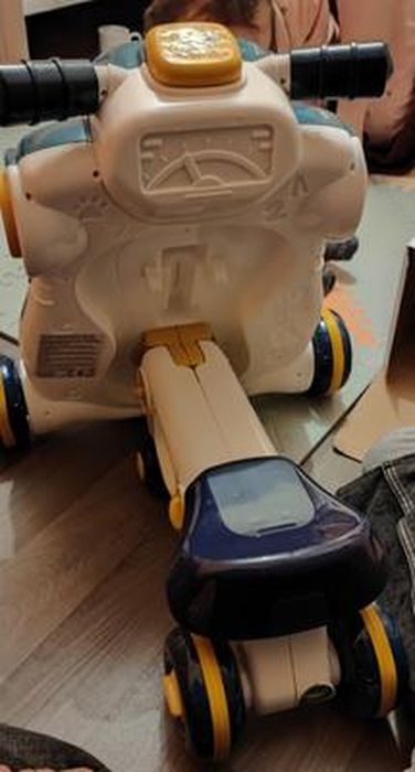 DREAMADE Trotteur Bébé 6 En 1 Pliable Avion – Hauteur & Vitesse Réglables, Siège Rembourré, Musique & Lumières – Gris (6-18 Mois, Charge 15 Kg)
