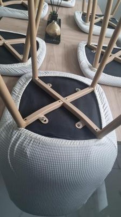 Housse De Chaise Extensible Scandinave Lot 1/2/4/6 - Protection Salle à Manger Beige Nordique