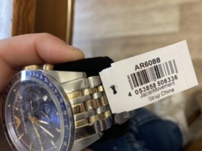 Chronographe Two Tone Emporio Armani AR6088 hommes Montre en acier inoxydable Achat vente montre Homme Dore Cdiscount