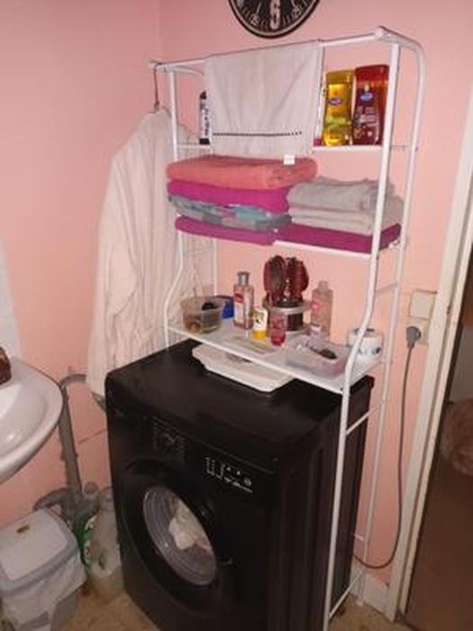 Meuble WC ou machine à laver- Étagère de salle de bains 3  étagères-68x160x25cm(LxHxP)