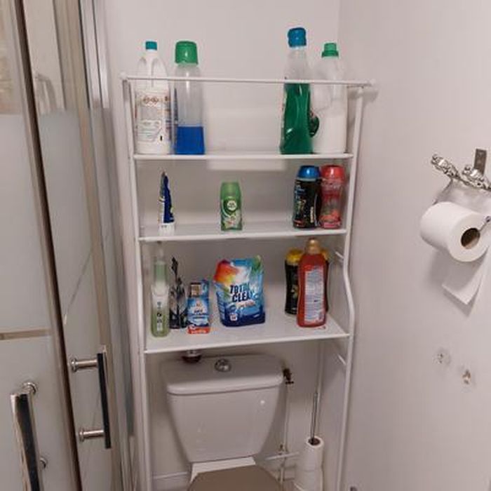 Etagère De Salle De Bain Meuble De Rangement Au-dessus Des Toilettes Wc Ou Lave Linge Avec 3 Tablettes1575526cm Blanc 43074750