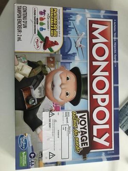 Monopoly Voyage autour du monde, jeu de societe, dès 8 ans bleu
