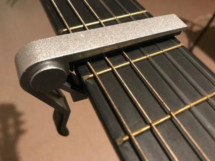 Capodastre Réglable En Alliage De Zinc - Pour Guitare Acoustique, Classique, électrique, Basse, Mandoline - Argenté - 8