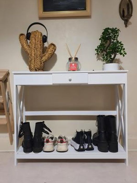 Console style table de drapier néo-rétro multi-rangement 100L x 30l x Console style table de drapier néo-rétro multi-rangement 100L x 30l x