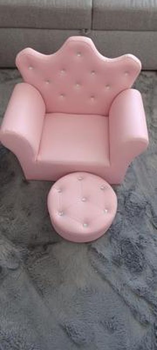 Ensemble Fauteuil Et Pouf Enfant HOMCOM - Style Contemporain En Bois Et PVC Noir Pour Chambre