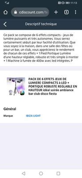 PACK DE 5 EFFETS JEUX DE LUMIERE COMPACTS à LED + PORTIQUE ROBUSTE REGLABLE  EN HAUTEUR