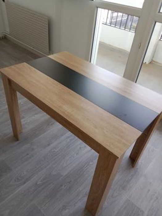 Table à Manger ROZY 110cm IDMarket - Blanc Et Hêtre, 6 Personnes, Design Contemporain