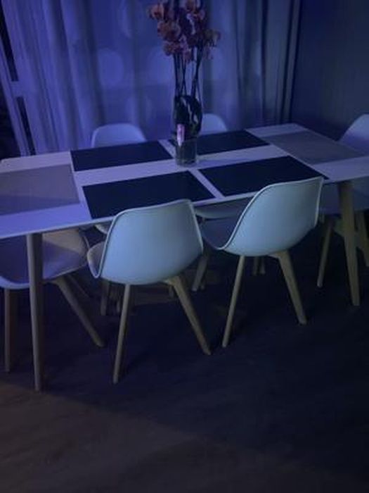 Idmarket - Table INGA 120-160 bois/noir - Tables à manger - Rue du Commerce