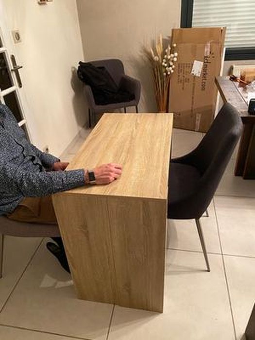 Table Console Extensible IDMarket Orlando - Bois Hêtre, 90-300cm, 14 Personnes