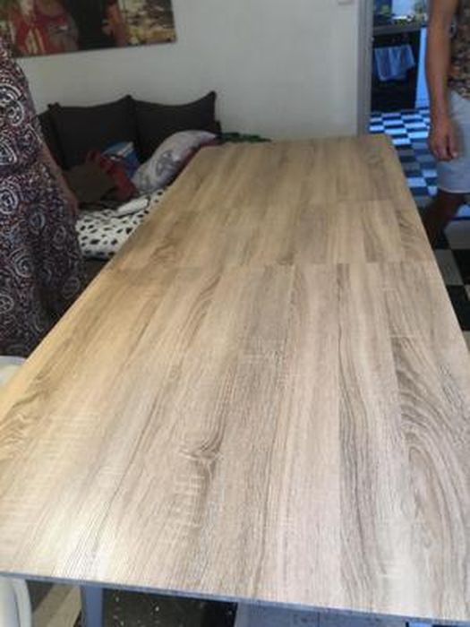 Table scandinave extensible INGA 4-6 personnes plateau gris anthracite  pieds bois 120-160 cm - Achat & prix