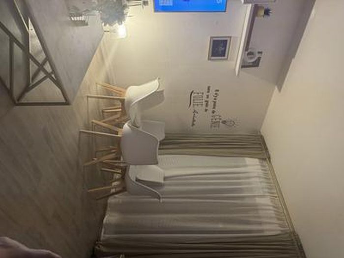 Lot De 6 Chaises Scandinaves IZTOSS - Blanc Et Bois De Hêtre - Pour Salle à Manger/Bureau