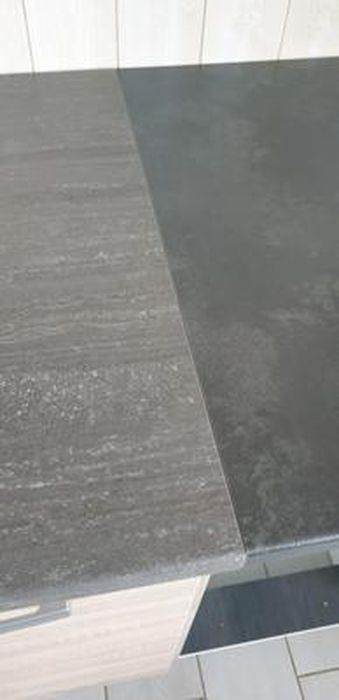Cuisine D'Angle LASSEN 240x165cm - Gris Béton - Avec Plan De Travail