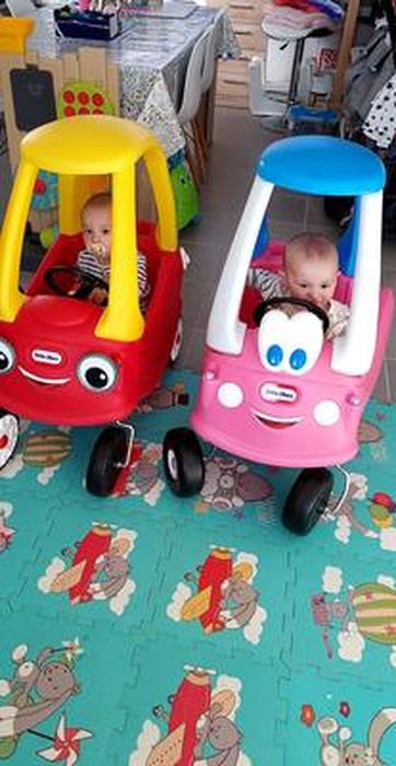 Cozy Coupe Rouge - Voiture à Pousser Enfant Dès 18 Mois - Plancher Amovible - Klaxon, Porte Boisson, Clé De Contact - Poids 23 Kg Max