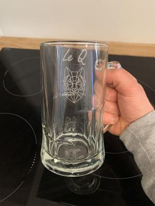 Chope à Bière Personnalisée 50 Cl - Verre Gravé Prénom, Message, Date, Logo - Idéal Cadeau Homme Amateur De Bière - Coffret
