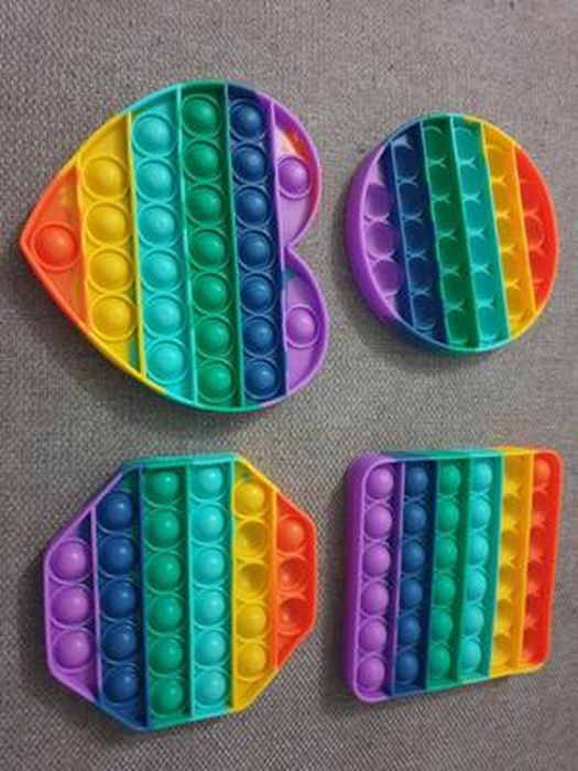 Jouet Anti-stress Pop Arc-en-ciel - 2 Pièces En Silicone - Sensoriel Pour Enfants Et Adultes, Autisme, TDAH