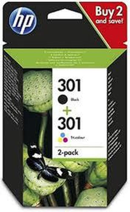 HP 301 Pack de 2 cartouches d'encre noire et trois couleurs authentiques  (N9J72AE) pour HP Envy 4505, DeskJet 1050/1512/2548/3057A - Cdiscount  Informatique