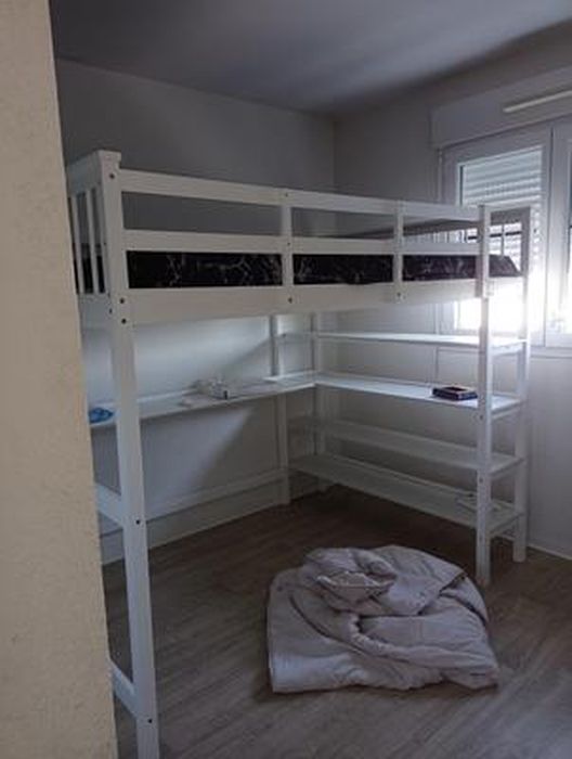 Lit Mezzanine Métal Avec Bureau - 90x200 Cm - Noir Style Industriel - Avec étagères Et échelles - Pour Enfant Ou Adulte - Gain De Place
