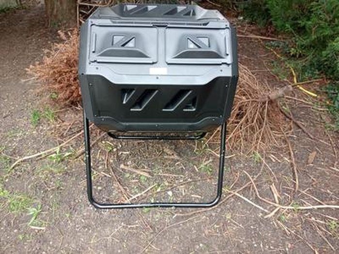 Outsunny Composteur Rotatif 360° Double Chambres Bac à Compost
