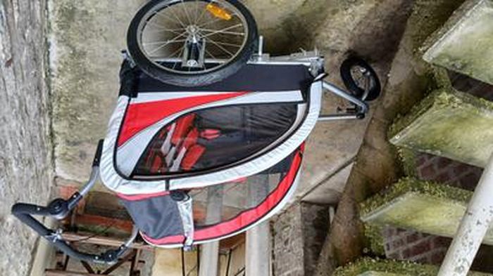 Remorque Vélo Chien Pliable VEVOR Charge 45 kg Poussette d'Animaux