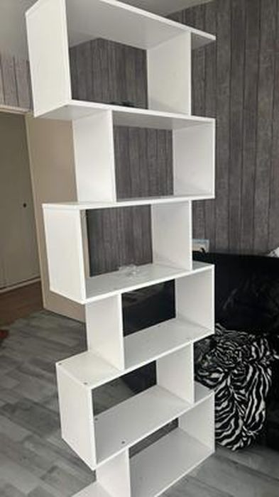 Bibliothèque en bois étagère de 6 niveaux meuble rangement couleur blanche  lbc61wt vasagle 70 x 24 x 190,5 cm - Conforama